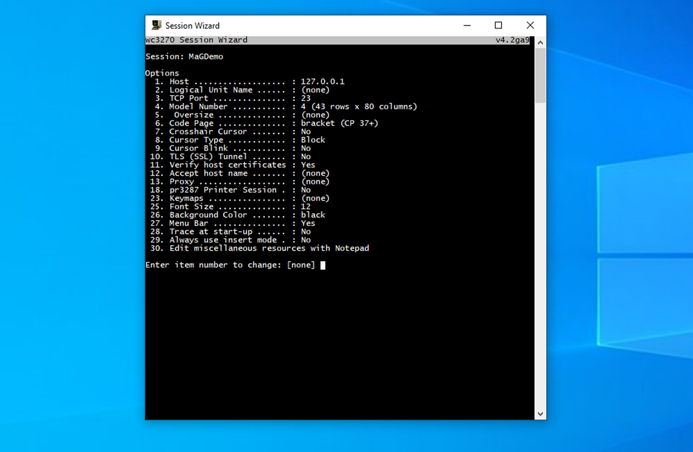 Opciones de conexión de la consola