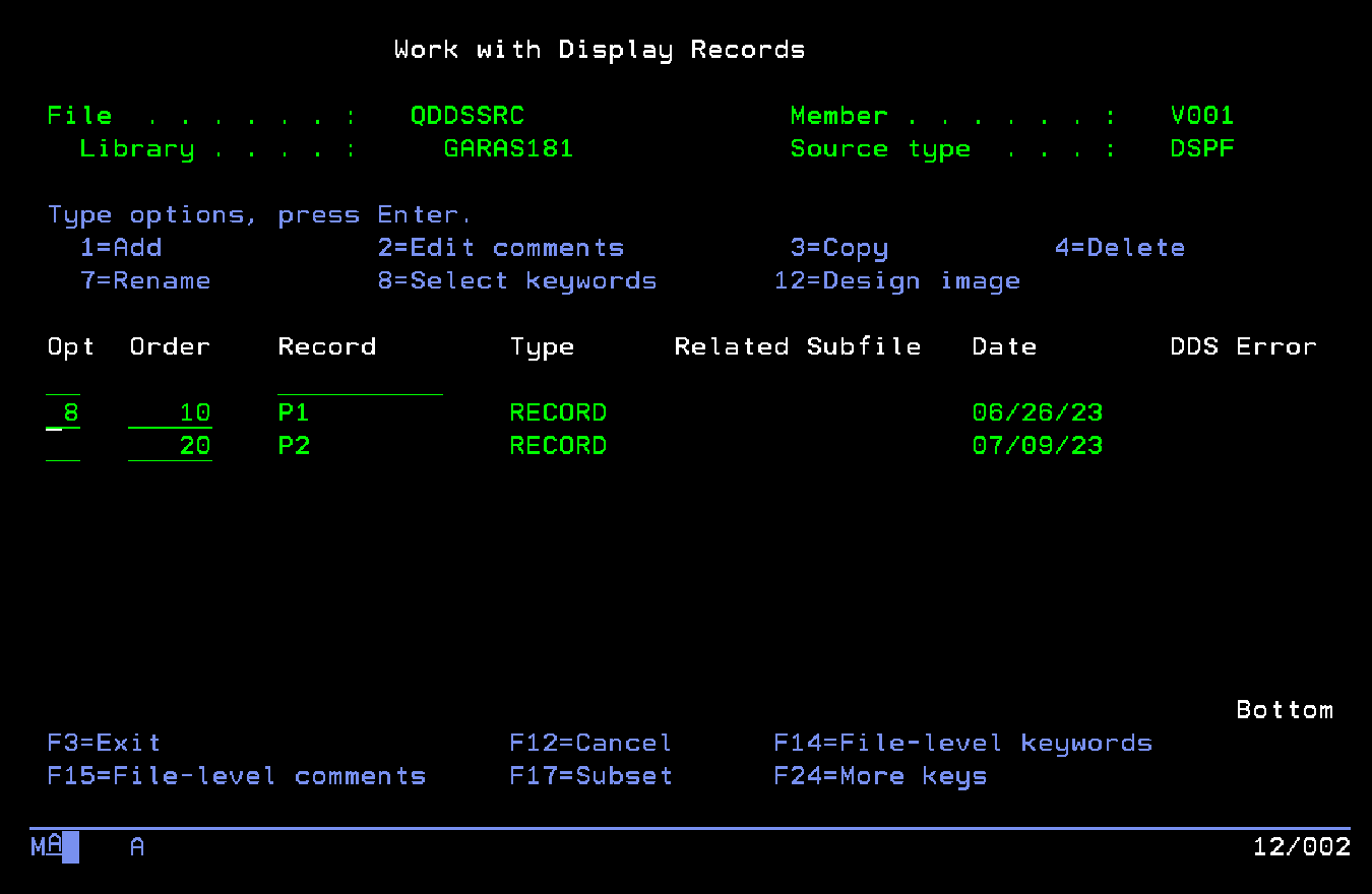Mas opciones que se programan desde el menu