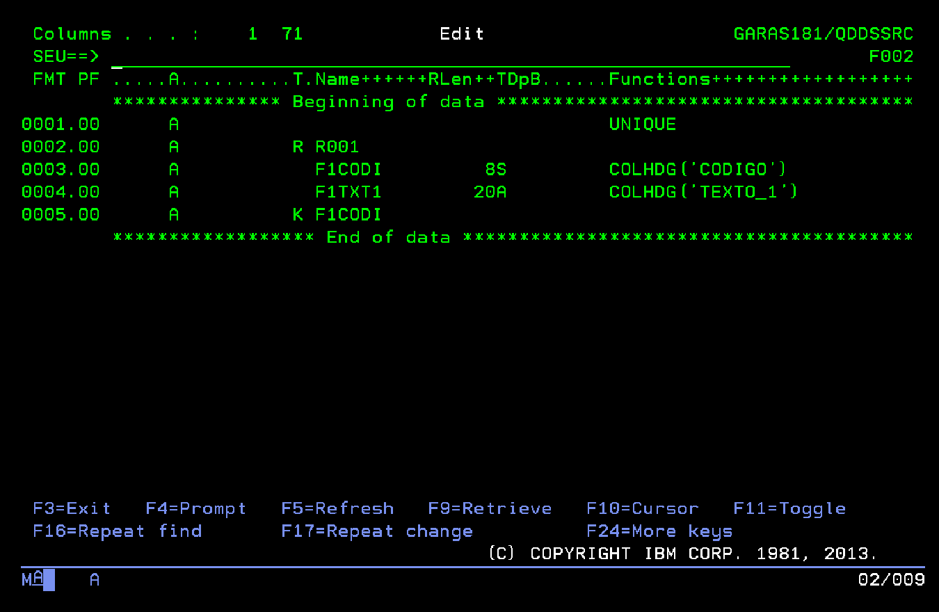 Ingresamos el siguiente codigo