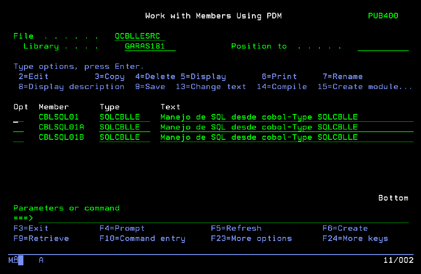 Entramos a QCBLLESRC