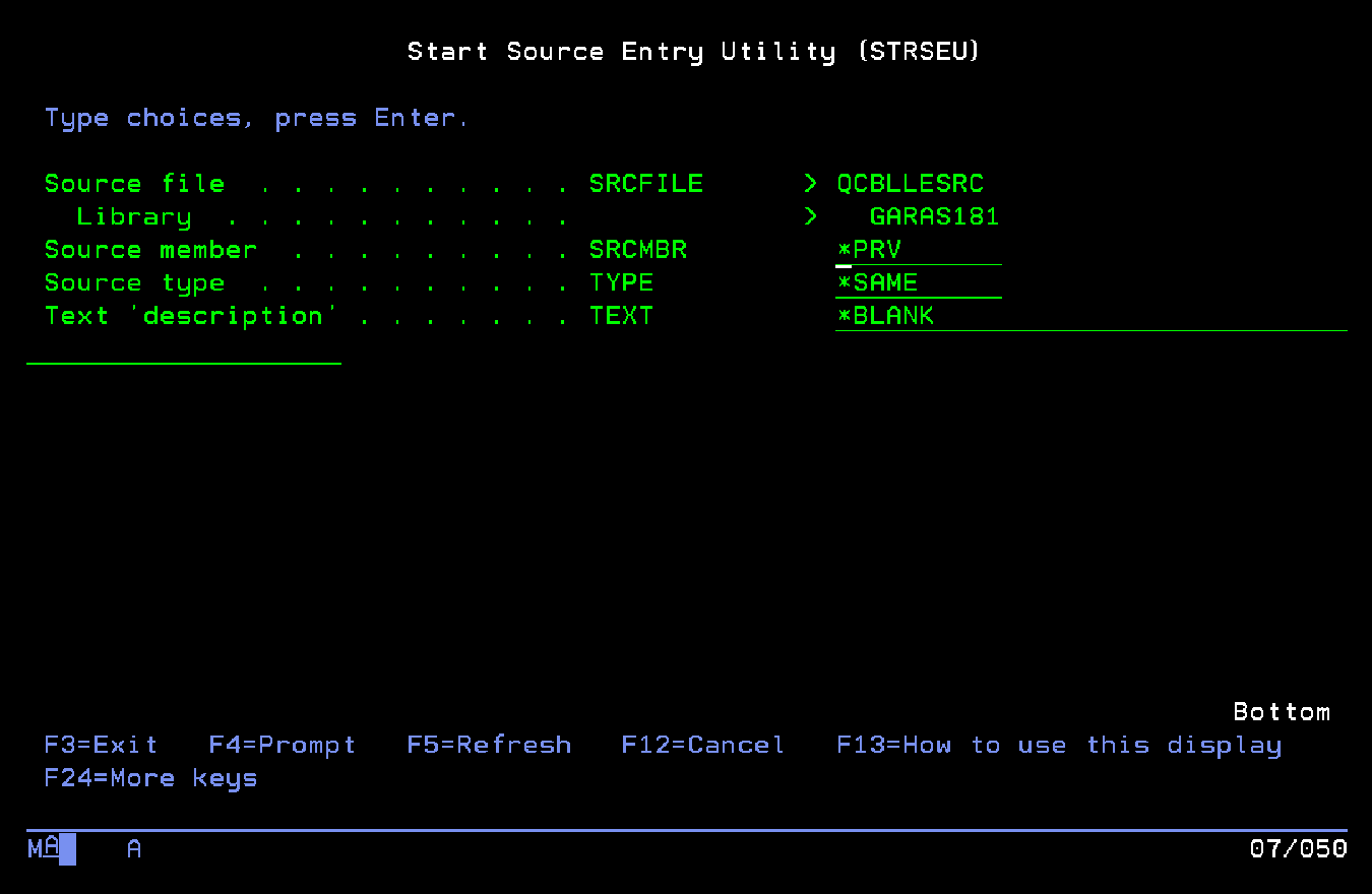 Creamos archivo de tipo SQLCBL