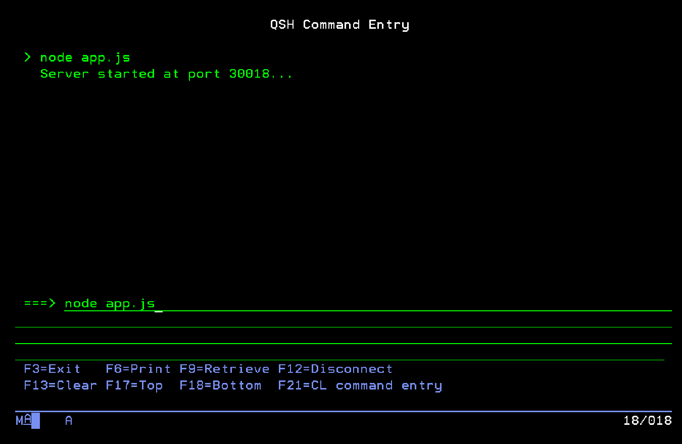 Ejecutamos node app.js